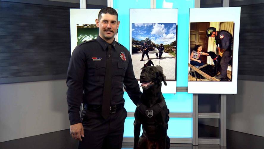 Firefighter and K9 Help During Hurricane Recovery