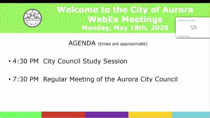 Aurora City Council Study Session 5 18 20 